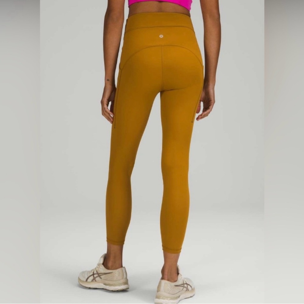 Lululemon lemon 🍋 power thru high rise tight 25” size 6 Gold Spice